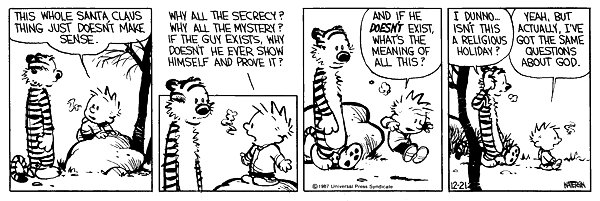 Calvin always did have a Love / Hate relationship with Santa.